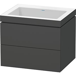 L-Cube Duravit vasque LC6926N4949 60 x 48 cm, sans trou pour robinet, graphite mat, 2 tiroirs