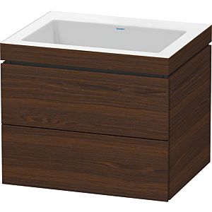 Duravit L-Cube Waschtisch-Unterschrank LC6926N6969 60 x 48 cm, ohne Hahnloch, nussbaum gebürstet, 2 Schubkästen
