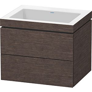 L-Cube Duravit vasque LC6926N7272 60 x 48 cm, sans trou pour robinet, chêne foncé brossé, 2 tiroirs