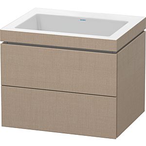L-Cube Duravit vasque LC6926N7575 60 x 48 cm, sans trou pour robinetterie, lin, 2 tiroirs