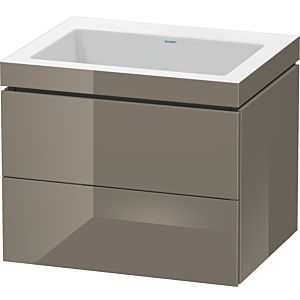 Duravit L-Cube Waschtisch-Unterschrank LC6926N8989 60 x 48 cm, ohne Hahnloch, flannel grey hochglanz, 2 Schubkästen