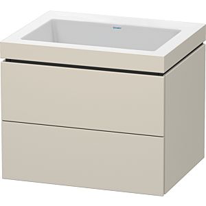 Duravit L-Cube vanity unit LC6926N9191 60 x 48 cm, without tap hole, matt taupe, 2 drawers