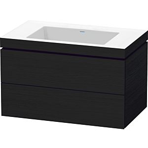 Duravit L-Cube meuble sous-vasque LC6927N1616 80 x 48 cm, sans trou pour robinetterie, Eiche schwarz , 2 tiroirs