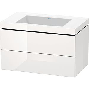 Duravit L-Cube vanity unit LC6927N2222 80 x 48 cm, without tap hole, white high gloss, 2 drawers