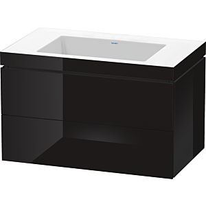 Duravit L-Cube Waschtisch-Unterschrank LC6927N4040 80 x 48 cm, ohne Hahnloch, schwarz hochglanz, 2 Schubkästen