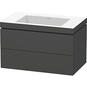 L-Cube Duravit vasque LC6927N4949 80 x 48 cm, sans trou pour robinet, graphite mat, 2 tiroirs