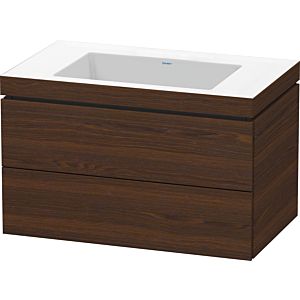 L-Cube Duravit vasque LC6927N6969 80 x 48 cm, sans trou pour robinet, noyer brossé, 2 tiroirs