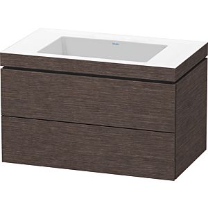 Duravit L-Cube Waschtisch-Unterschrank LC6927N7272 80 x 48 cm, ohne Hahnloch, eiche dunkel gebürstet, 2 Schubkästen