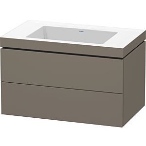 Duravit L-Cube Waschtisch-Unterschrank LC6927N9090 80 x 48 cm, ohne Hahnloch, flannel grey seidenmatt, 2 Schubkästen