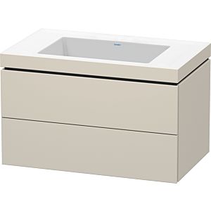 Duravit L-Cube vanity unit LC6927N9191 80 x 48 cm, without tap hole, matt taupe, 2 drawers