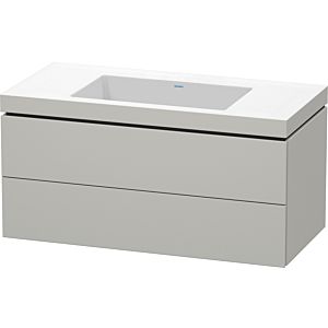 Duravit L-Cube vanity unit LC6928N0707 100 x 48 cm, without tap hole, matt concrete gray, 2 drawers