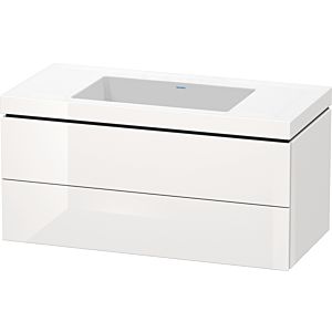 Duravit L-Cube vanity unit LC6928N2222 100 x 48 cm, without tap hole, white high gloss, 2 drawers