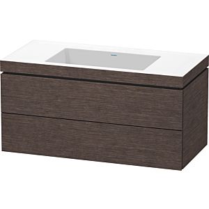 L-Cube Duravit vasque LC6928N7272 100 x 48 cm, sans trou pour robinet, chêne foncé brossé, 2 tiroirs