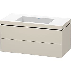 Duravit L-Cube Waschtisch-Unterschrank LC6928N9191 100 x 48 cm, ohne Hahnloch, taupe matt, 2 Schubkästen