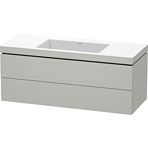 Duravit L-Cube Waschtisch-Unterschrank LC6929N0707 120 x 48 cm, ohne Hahnloch, betongrau matt, 2 Schubkästen