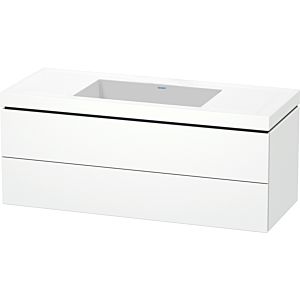 L-Cube Duravit vasque LC6929N1818 120 x 48 cm, sans trou pour robinetterie, blanc mat, 2 tiroirs
