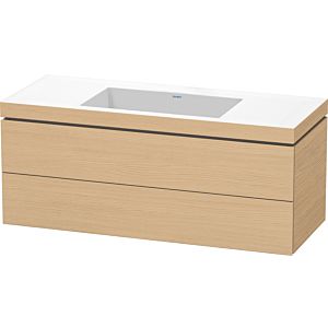 Duravit L-Cube Waschtisch-Unterschrank LC6929N3030 120 x 48 cm, ohne Hahnloch, Eiche natur, 2 Schubkästen