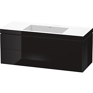 Duravit L-Cube vanity unit LC6929N4040 120 x 48 cm, without tap hole, black high gloss, 2 drawers