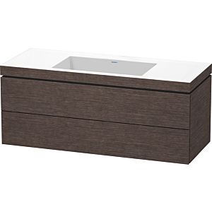 L-Cube Duravit vasque LC6929N7272 120 x 48 cm, sans trou pour robinet, chêne foncé brossé, 2 tiroirs