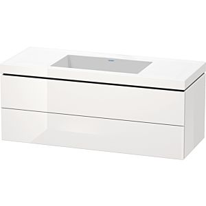 Duravit L-Cube Waschtisch-Unterschrank LC6929N8585 120 x 48 cm, ohne Hahnloch, weiß hochglanz, 2 Schubkästen