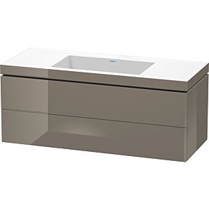 Duravit L-Cube Waschtisch-Unterschrank LC6929N8989 120 x 48 cm, ohne Hahnloch, flannel grey hochglanz, 2 Schubkästen