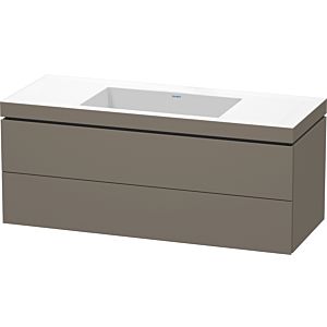 L-Cube Duravit vasque LC6929N9090 120 x 48 cm, sans trou pour robinet, flanelle gris soie mat, 2 tiroirs