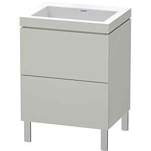 Duravit L-Cube Waschtisch-Unterschrank LC6936N0707 60 x 48 cm, ohne Hahnloch, betongrau matt, 2 Auszüge, bodenstehend