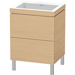 Duravit L-Cube Waschtisch-Unterschrank LC6936N3030 60 x 48 cm, ohne Hahnloch, Eiche natur, 2 Auszüge, bodenstehend