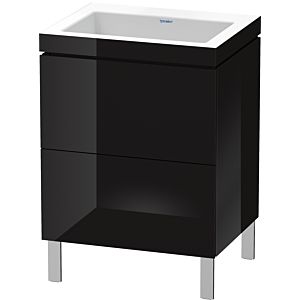 Duravit L-Cube vanity unit LC6936N4040 60 x 48 cm, without tap hole, black high gloss, 2 pull-outs, floor-standing