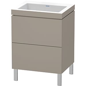 Duravit L-Cube Waschtisch-Unterschrank LC6936N4343 60 x 48 cm, ohne Hahnloch, basalt matt, 2 Auszüge, bodenstehend