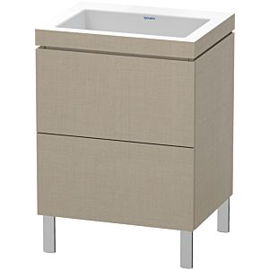 Duravit L-Cube vanity unit LC6936N7575 60 x 48 cm, without tap hole, linen, 2 pull-outs, floor-standing