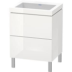 Duravit L-Cube Waschtisch-Unterschrank LC6936N8585 60 x 48 cm, ohne Hahnloch, weiß hochglanz, 2 Auszüge, bodenstehend