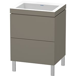 Duravit L-Cube Waschtisch-Unterschrank LC6936N9090 60 x 48 cm, ohne Hahnloch, flannel grey seidenmatt, 2 Auszüge, bodenstehend
