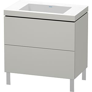 Duravit L-Cube vanity unit LC6937N0707 80 x 48 cm, without tap hole, concrete gray matt, 2 pull-outs, floor-standing