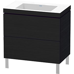 Duravit L-Cube Waschtisch-Unterschrank LC6937N1616 80 x 48 cm, ohne Hahnloch, Eiche schwarz, 2 Auszüge, bodenstehend