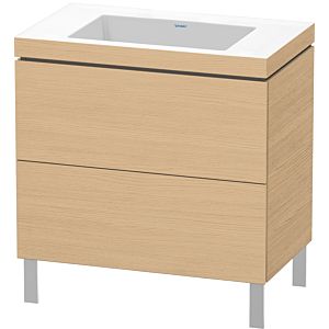 Duravit L-Cube vanity unit LC6937N3030 80 x 48 cm, without tap hole, Eiche natur , 2 pull-outs, floor-standing