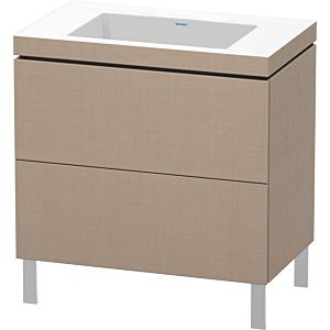 Duravit L-Cube vanity unit LC6937N7575 80 x 48 cm, without tap hole, linen, 2 pull-outs, floor-standing