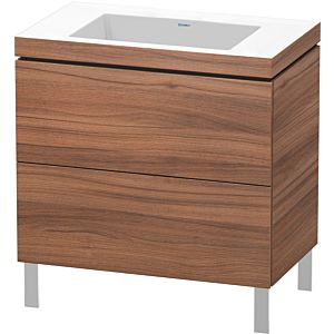 Duravit L-Cube vanity unit LC6937N7979 80 x 48 cm, without tap hole, natural walnut, 2 pull-outs, floor-standing