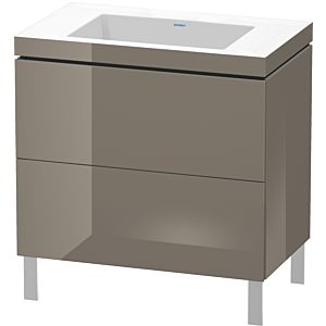 Duravit L-Cube vanity unit LC6937N8989 80 x 48 cm, without tap hole, flannel gray high gloss, 2 pull-outs, floor-standing