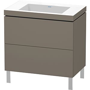 Duravit L-Cube Waschtisch-Unterschrank LC6937N9090 80 x 48 cm, ohne Hahnloch, flannel grey seidenmatt, 2 Auszüge, bodenstehend