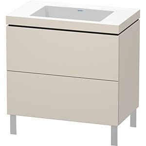 Duravit L-Cube vanity unit LC6937N9191 80 x 48 cm, without tap hole, matt taupe, 2 pull-outs, floor-standing