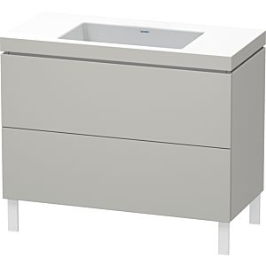 Duravit L-Cube vanity unit LC6938N0707 100 x 48 cm, without tap hole, matt concrete gray, 2 pull-outs, floor-standing