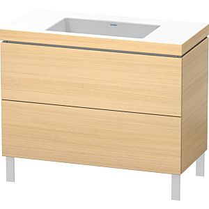 Duravit L-Cube vanity unit LC6938N7171 100 x 48 cm, without tap hole, Mediterranean oak, 2 pull-outs, floor-standing