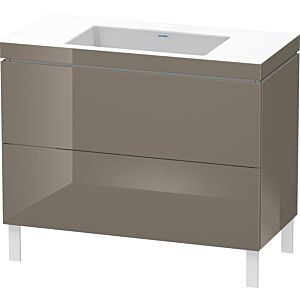 Duravit L-Cube Waschtisch-Unterschrank LC6938N8989 100 x 48 cm, ohne Hahnloch, flannel grey hochglanz, 2 Auszüge, bodenstehend