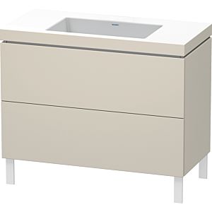 Duravit L-Cube Waschtisch-Unterschrank LC6938N9191 100 x 48 cm, ohne Hahnloch, taupe matt, 2 Auszüge, bodenstehend