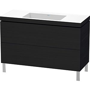 Duravit L-Cube meuble sous-vasque LC6939N1616 120 x 48 cm, sans trou pour robinetterie, Eiche schwarz , 2 coulissants, au sol