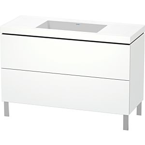 Duravit L-Cube Waschtisch-Unterschrank LC6939N1818 120 x 48 cm, ohne Hahnloch, weiß matt, 2 Auszüge, bodenstehend