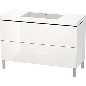 Duravit L-Cube vanity unit LC6939N2222 120 x 48 cm, without tap hole, white high gloss, 2 pull-outs, floor-standing