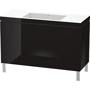 Duravit L-Cube vanity unit LC6939N4040 120 x 48 cm, without tap hole, black high gloss, 2 pull-outs, floor-standing