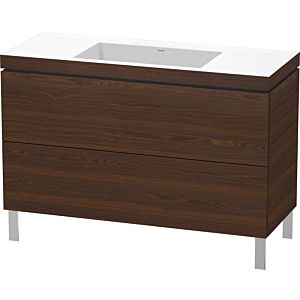 Duravit L-Cube Waschtisch-Unterschrank LC6939N6969 120 x 48 cm, ohne Hahnloch, nussbaum gebürstet, 2 Auszüge, bodenstehend